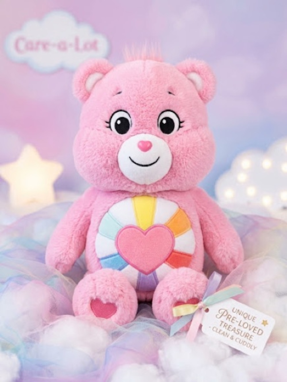 Care Bears Pink Plush with Rainbow Heart Belly Patch